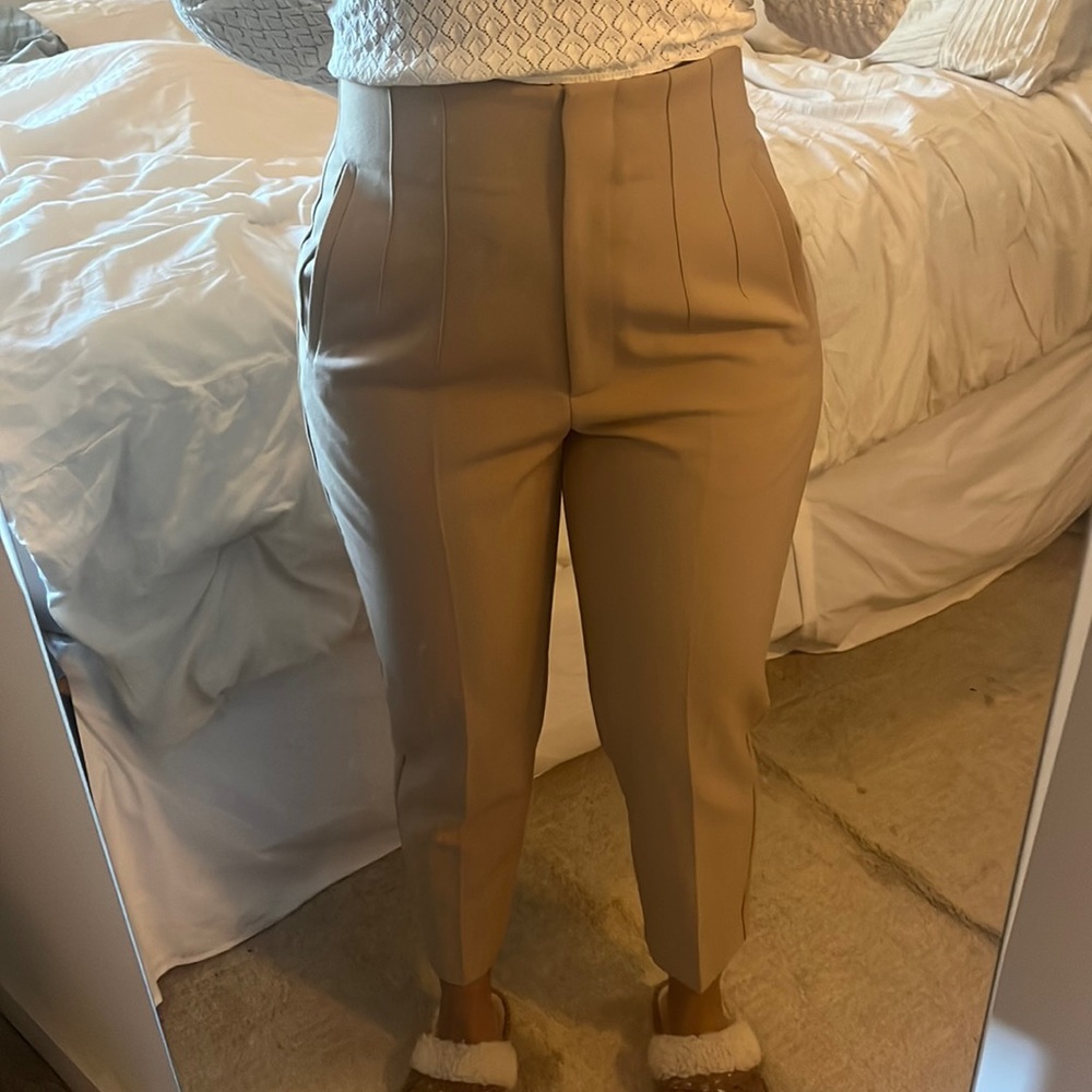 Zara cropped high waist pants